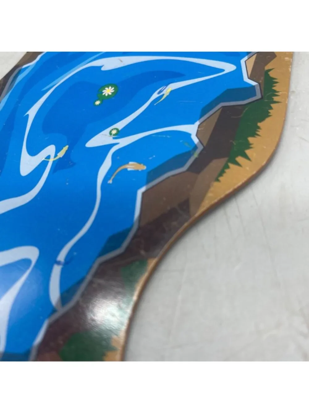 train set accessory Miniature Pond-Shaped Decorative Piece Blue Brown Natural -